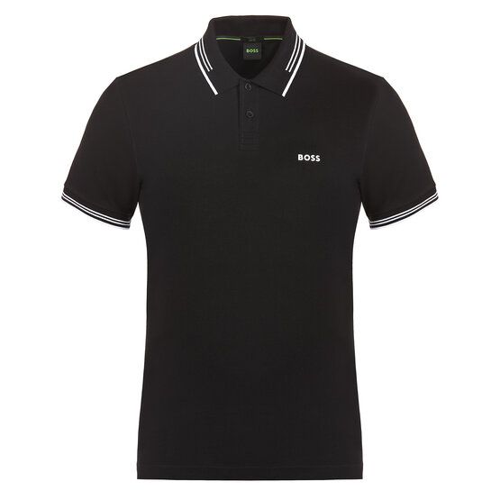 BOSS Paul Halbarm Polo schwarz