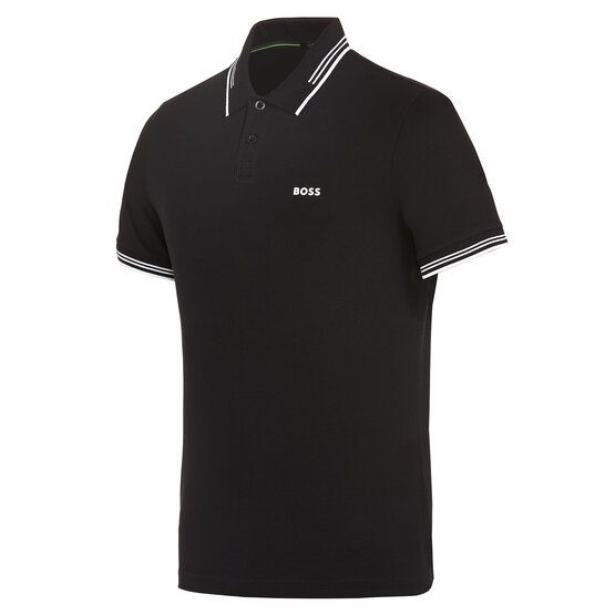 BOSS Paul Halbarm Polo schwarz