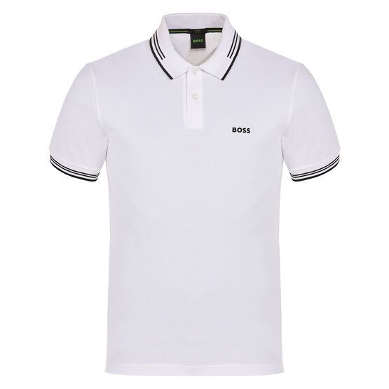 BOSS Paul Halbarm Polo weiß