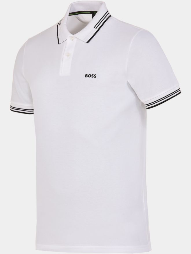 BOSS Paul polo s krátkým rukávem bílá