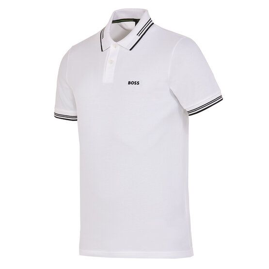 BOSS Paul Halbarm Polo weiß