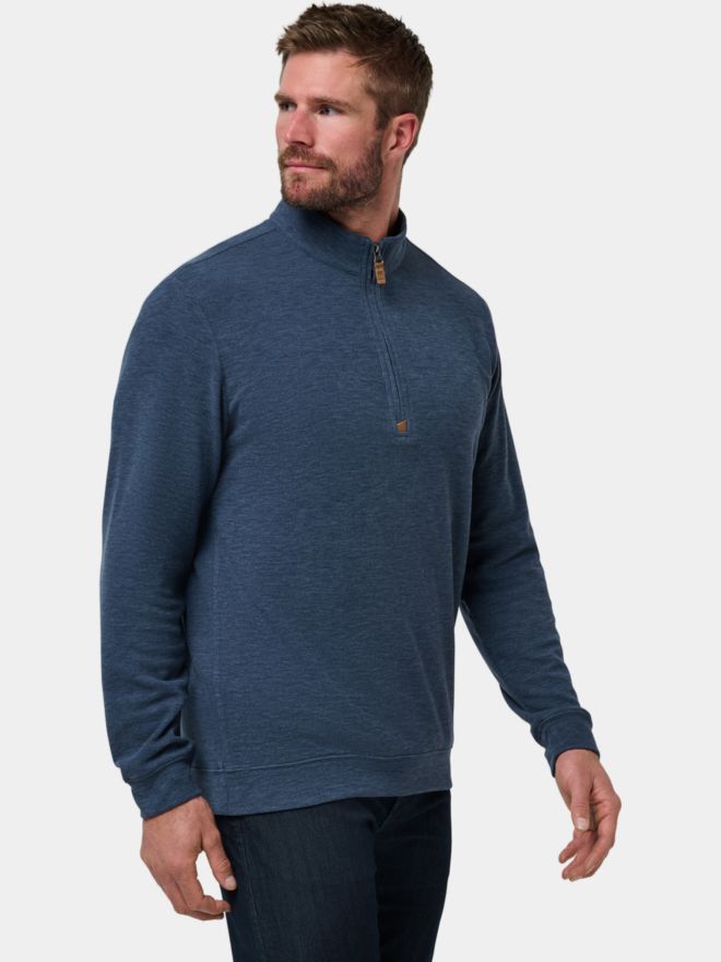 TravisMathew CLOUD SWEATER QUARTER ZIP Shirt Sweatshirt navy