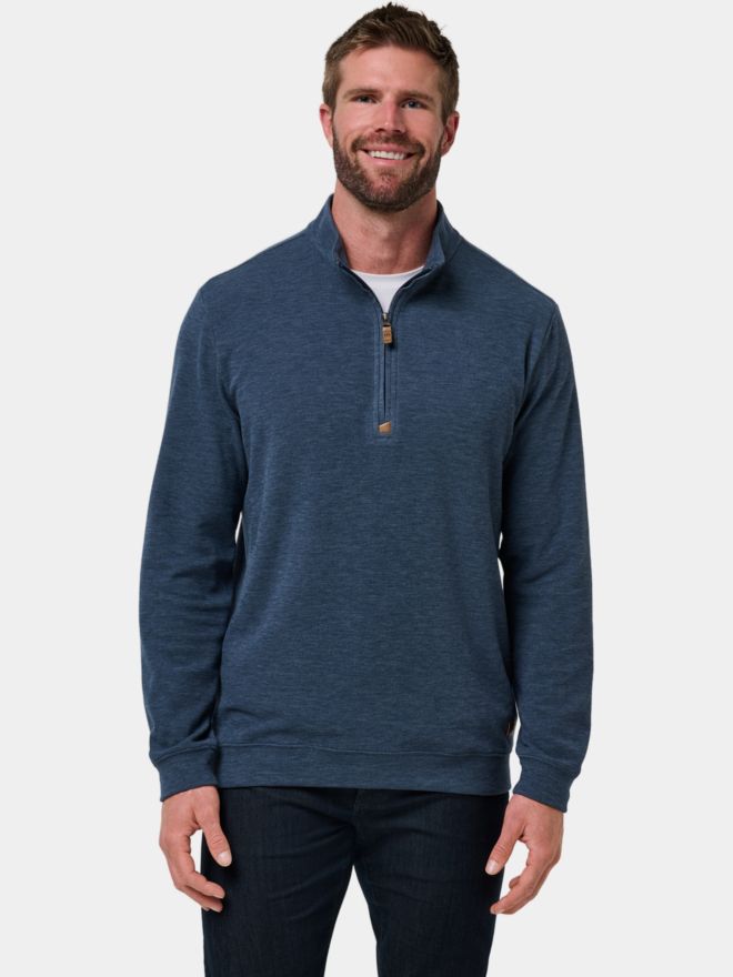 TravisMathew CLOUD SWEATER QUARTER ZIP Shirt Sweatshirt navy