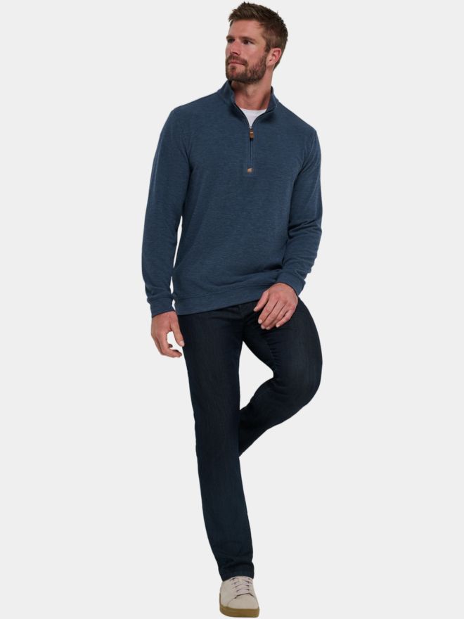 TravisMathew CLOUD SWEATER QUARTER ZIP Shirt Sweatshirt navy