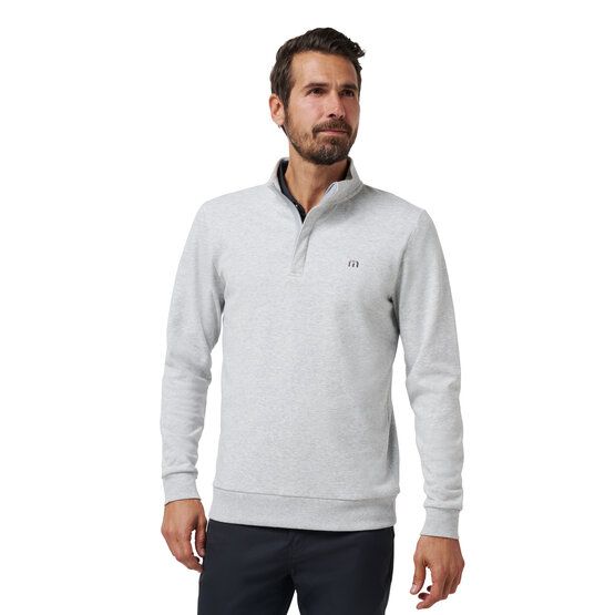 TravisMathew CLOUD QUARTER ZIP 2.0 Shirt Sweatshirt hellgrau