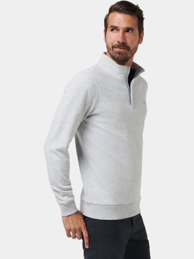 TravisMathew CLOUD QUARTER ZIP 2.0 Shirt Sweatshirt hellgrau