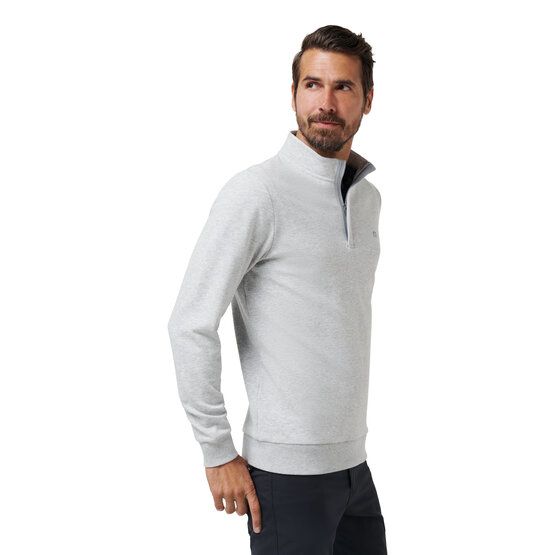 TravisMathew CLOUD QUARTER ZIP 2.0 Shirt Sweatshirt hellgrau