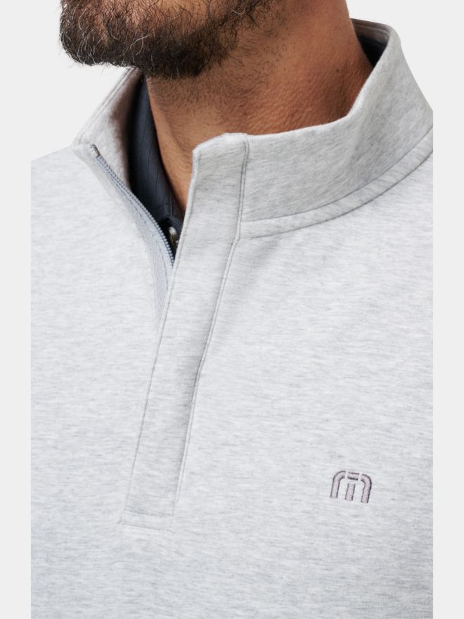 TravisMathew CLOUD QUARTER ZIP 2.0 Shirt Sweatshirt hellgrau