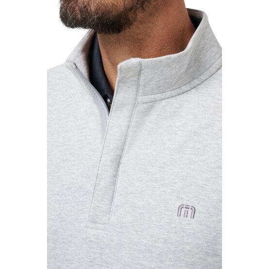 TravisMathew CLOUD QUARTER ZIP 2.0 Shirt Sweatshirt hellgrau