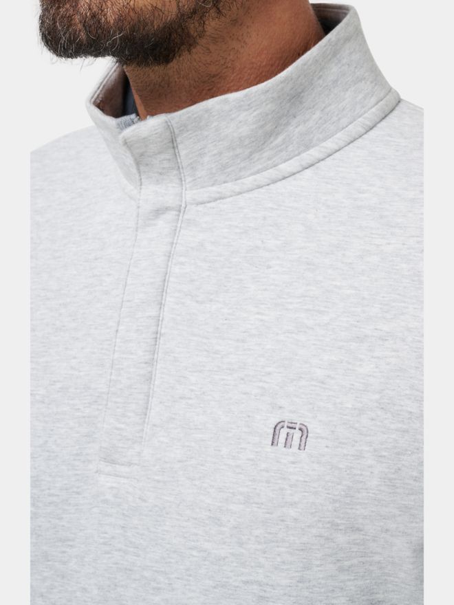 TravisMathew CLOUD QUARTER ZIP 2.0 Shirt Sweatshirt hellgrau