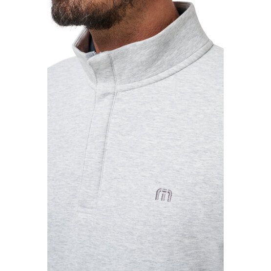 TravisMathew CLOUD QUARTER ZIP 2.0 Shirt Sweatshirt hellgrau