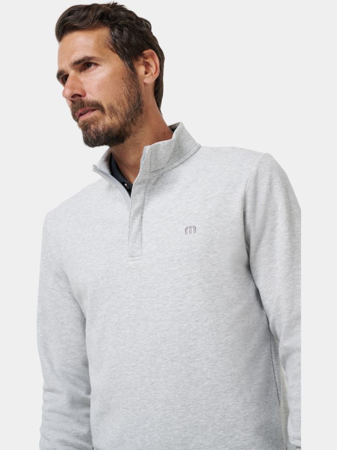 TravisMathew CLOUD QUARTER ZIP 2.0 Shirt Sweatshirt hellgrau
