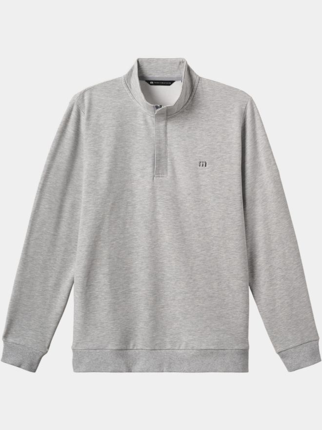 TravisMathew CLOUD QUARTER ZIP 2.0 Shirt Sweatshirt hellgrau