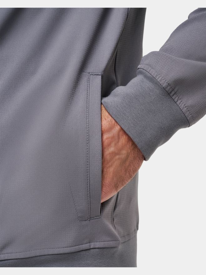 TravisMathew Strečová bunda WANDERLUST HOODIE šedá