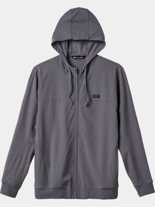 TravisMathew Strečová bunda WANDERLUST HOODIE šedá