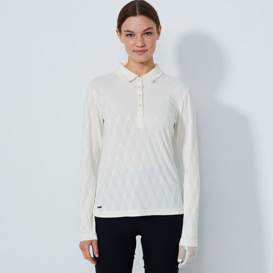 Daily Sports GRAPHIC Jaquard Langarm Polo offwhite