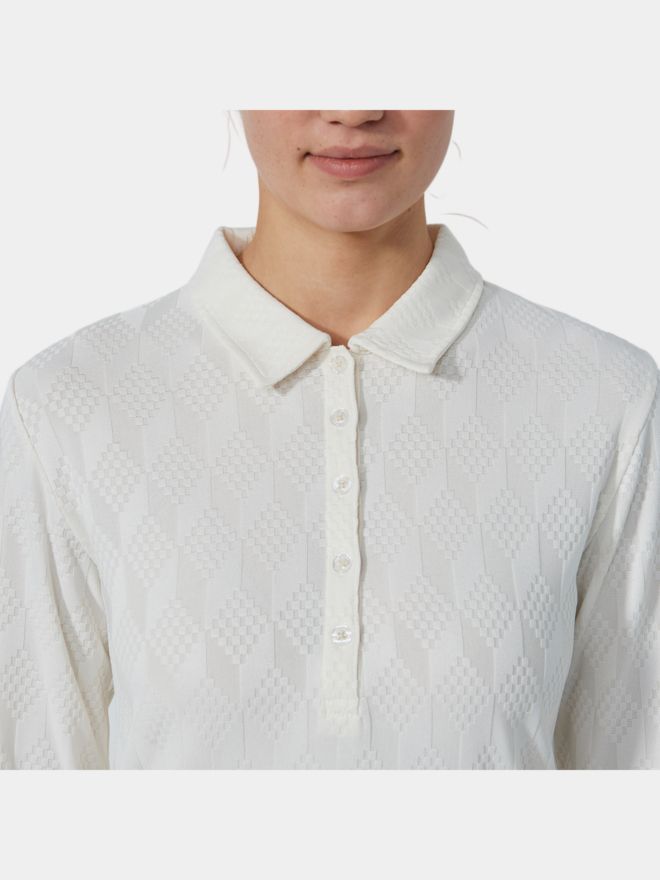 Daily Sports GRAPHIC Jaquard long sleeve polo offwhite