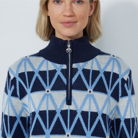 Daily Sports ARGYLE Half Neck Pullover Lining Windstopp Strick navy