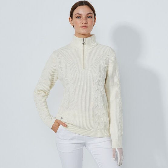 Daily Sports CABLE LS Pullover Lining Windstopp Strick offwhite