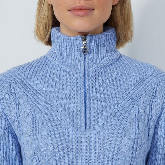 Daily Sports CABLE LS Pullover Lining Windstopp Strick hellblau