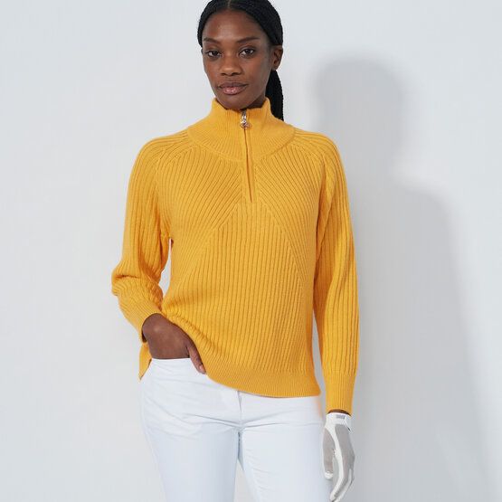 Daily Sports HUDSON LS Pullover Unlined Stehkragen Strick gelb