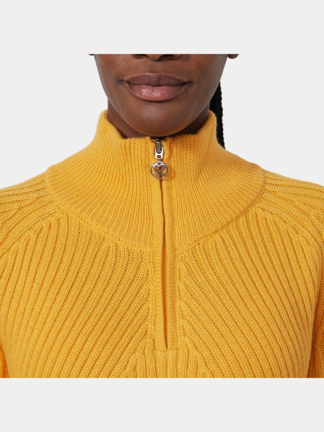 Daily Sports HUDSON LS Pullover Unlined Stehkragen Strick gelb