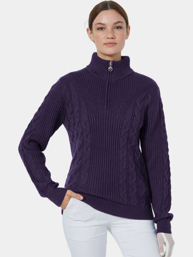 Daily Sports CABLE LS Pullover Lining Windstopp Strick lila
