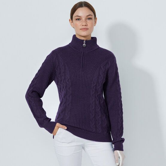 Daily Sports CABLE LS Pullover Lining Windstopp Strick lila