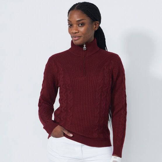 Daily Sports CABLE LS Pullover Lining Windstopp Strick bordeaux