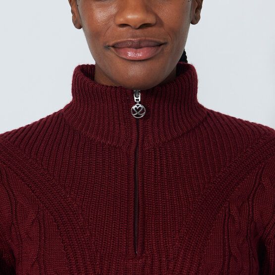 Daily Sports CABLE LS Pullover Lining Windstopp Strick bordeaux