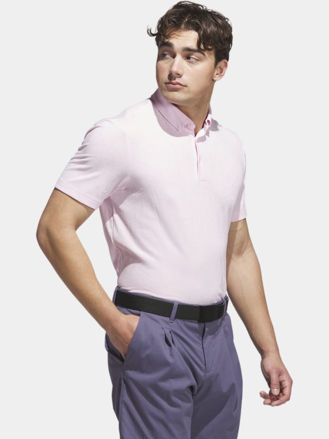 adidas GO-TO TEXTURED Halbarm Polo rosa