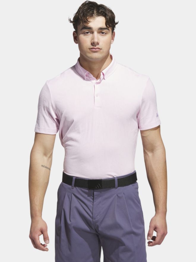 adidas GO-TO TEXTURED Halbarm Polo rosa