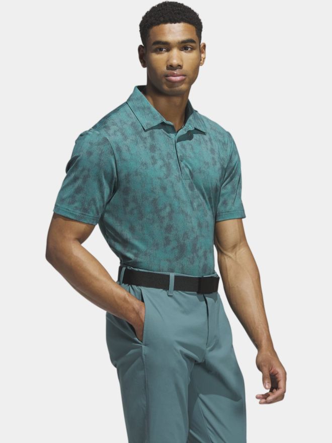 adidas ULTIMATE365 TEXTURED PRINT polo s krátkým rukávem zelená