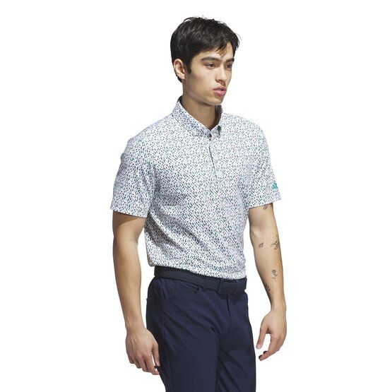 adidas ULTIMATE365 MICRO ARGYLE polo s krátkým rukávem světle zelená