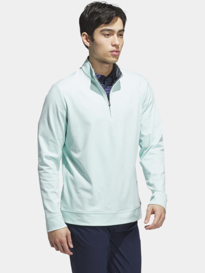 adidas ULTIMATE365 CLASSIC QUARTER-ZIP PULLOVER Stretch Midlayer hellgrün