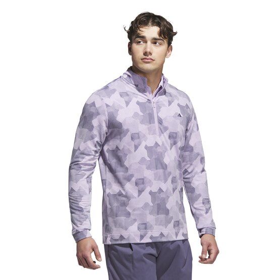 adidas GO-TO PRINT 1/4 ZIP Stretch Midlayer lila