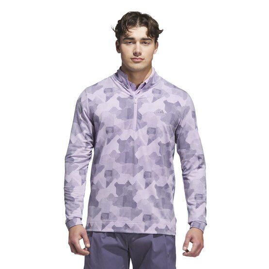adidas GO-TO PRINT 1/4 ZIP Stretch Midlayer lila