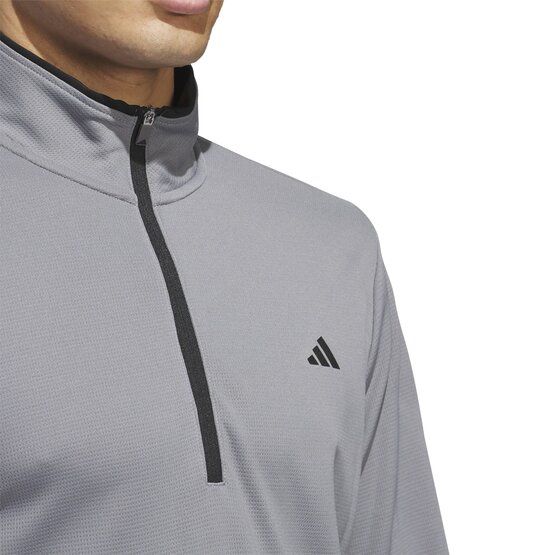 adidas Pánská strečová mikina s UPF světlem a zipem QUARTER ZIP šedá