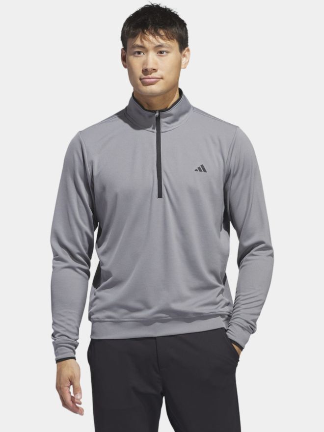 adidas MENS UPF LIGHTWEIGHT QUARTER ZIP Stretch Midlayer grau