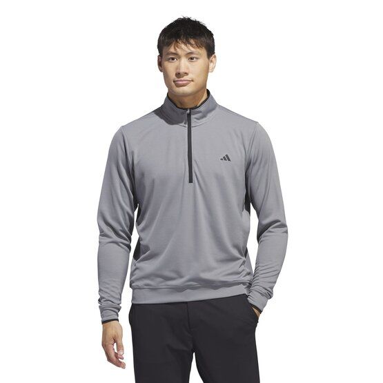 adidas Pánská strečová mikina s UPF světlem a zipem QUARTER ZIP šedá