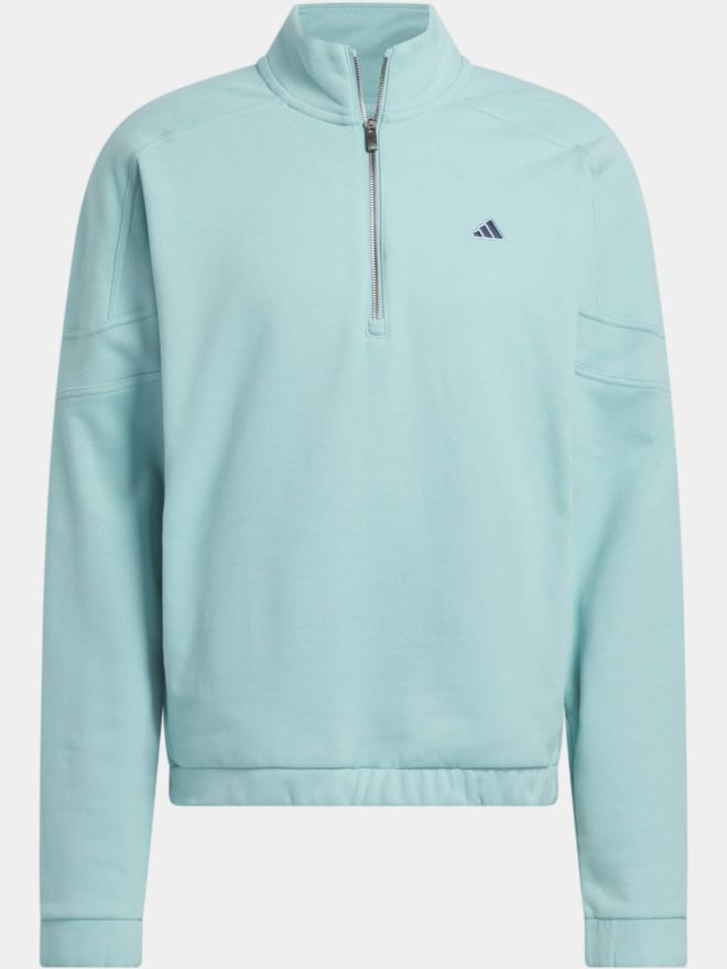 adidas GO-TO HYBRID QUARTER-ZIP PULLOVER Stretch Midlayer hellgrün