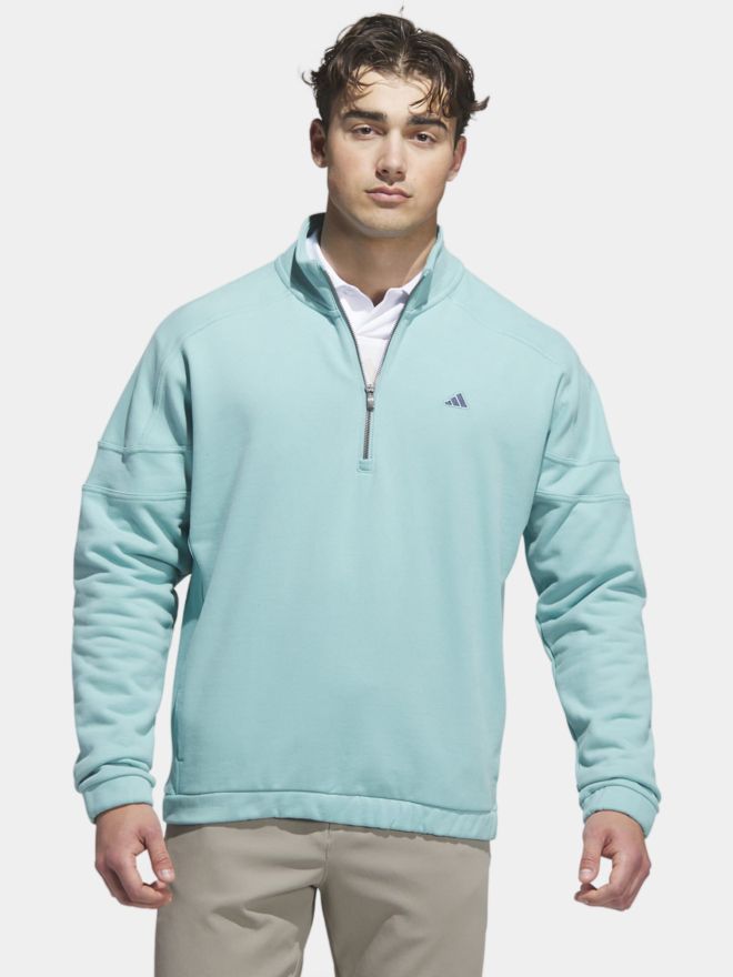 adidas GO-TO HYBRID QUARTER-ZIP PULLOVER Stretch Midlayer hellgrün
