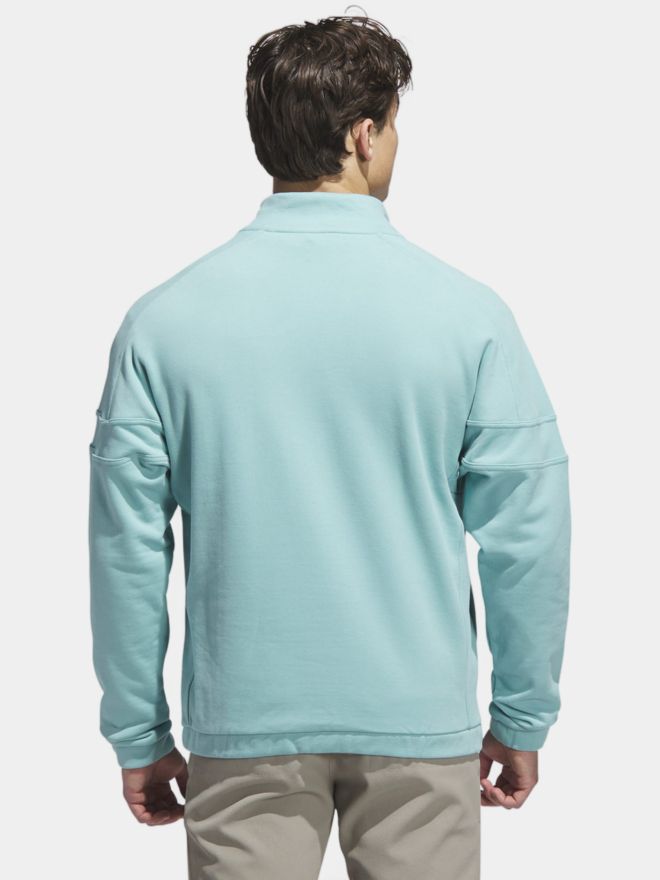 adidas GO-TO HYBRID QUARTER-ZIP PULLOVER Stretch Midlayer hellgrün