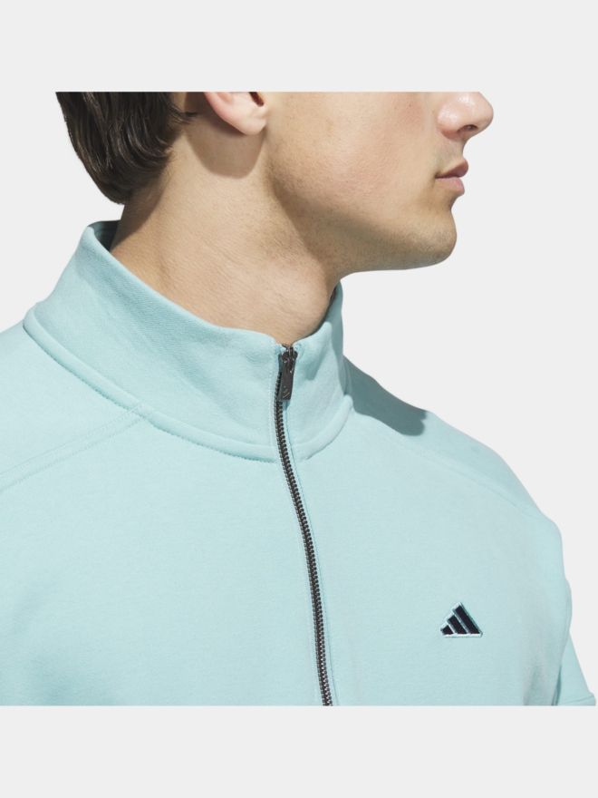 adidas GO-TO HYBRID QUARTER-ZIP PULLOVER Stretch Midlayer hellgrün