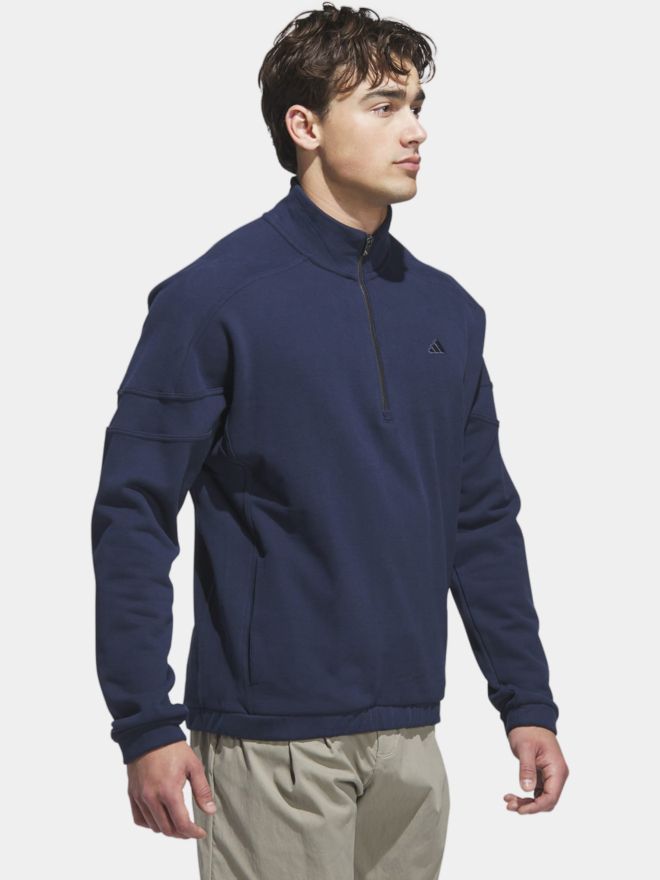 adidas GO-TO HYBRID QUARTER-ZIP PULLOVER Stretch Midlayer navy