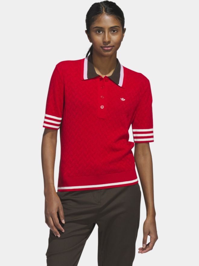 adidas Golf Originals MR Knit Polo W polo s krátkým rukávem červená
