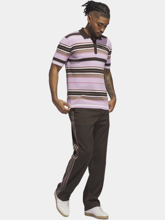 adidas Golf Originals MR Stripe Halbarm Polo rosa