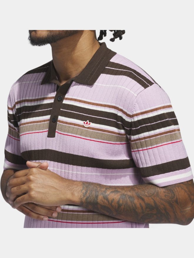 adidas Golf Originals MR Stripe Halbarm Polo rosa