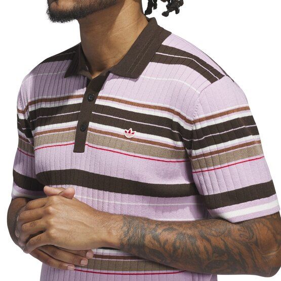 adidas Golf Originals MR Stripe half-sleeve polo pink