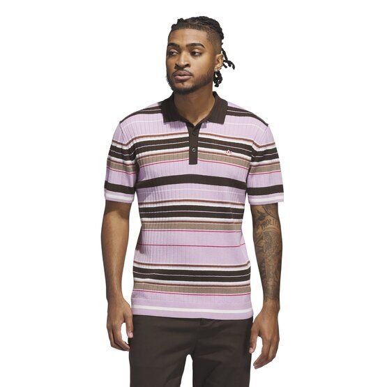 adidas Golf Originals MR Stripe half-sleeve polo pink